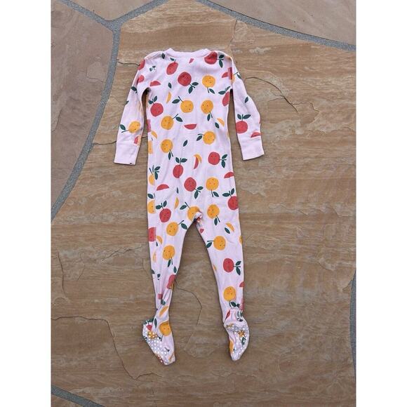Hanna Andersson Baby Sleeper Zip Pink With Oranges 18-24 Months 80cm - Picture 3 of 3